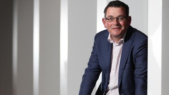 Stoops to conquer: Daniel Andrews tightens his belt and hits the road.