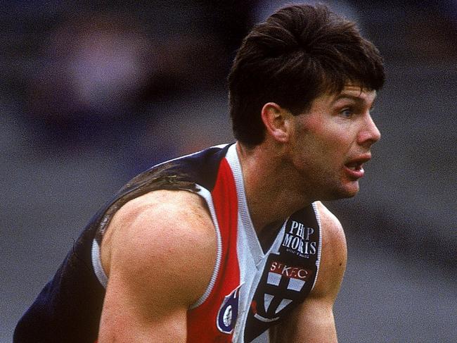 Danny Frawley of the St Kilda Saints in action during the 1990's AFL match held at the Melbourne Cricket Ground.