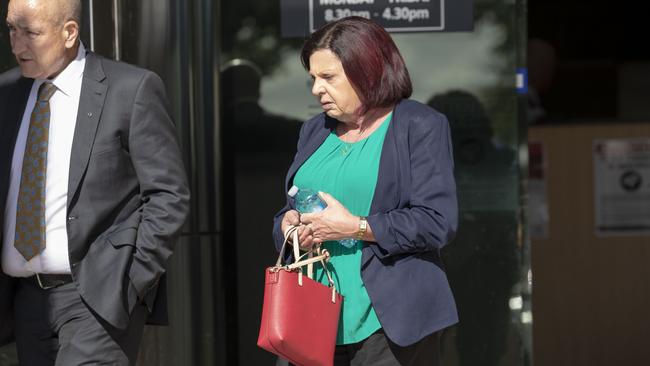 Kim Dorsett, mother of siblings Kate Goodchild and Luke Dorset, is seen leaving the inquest into the Dreamworld disaster at the Southport Courthouse on the Gold Coast, Friday, June 22, 2018. (AAP Image/Glenn Hunt)