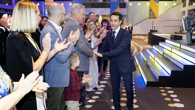 David Crisafulli at the LNP Liberal National Party 2024 Convention in South Brisbane. Picture: Richard Walker