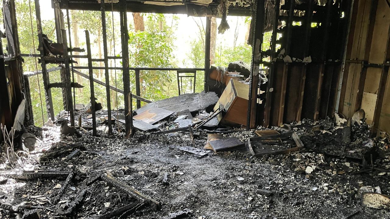 A room completely gutted by fire at Nambour.