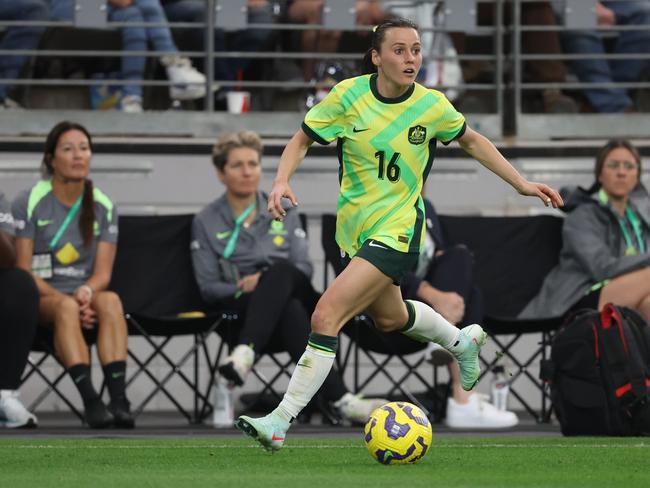 Hayley Raso was among the Matildas’ best in an improved showing. Picture: Getty