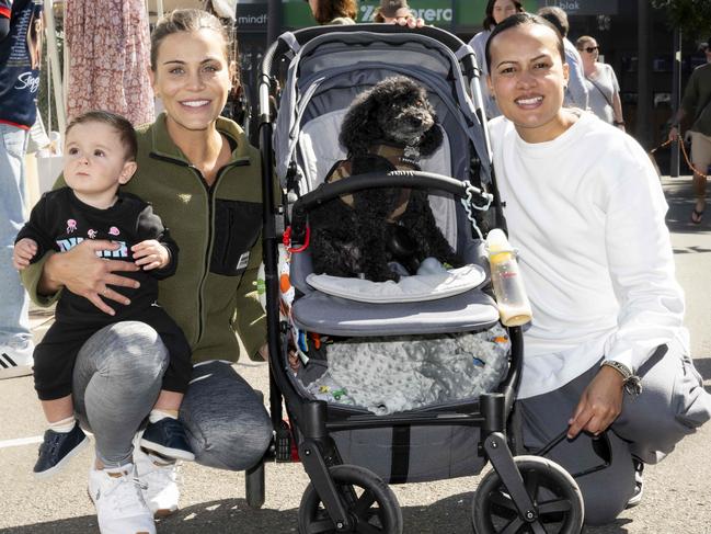 William Horafios 10 months, Amanda, pierre the dog and Bea Sim-Sing at CronullaFest at Cronulla on the 09/09/2023. Picture: Daily Telegraph/ Monique Harmer