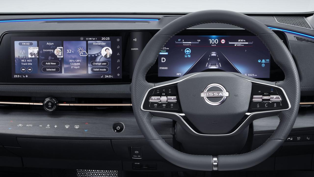 Nissan’s Ariya electric SUV features upgradeable infotainment features.