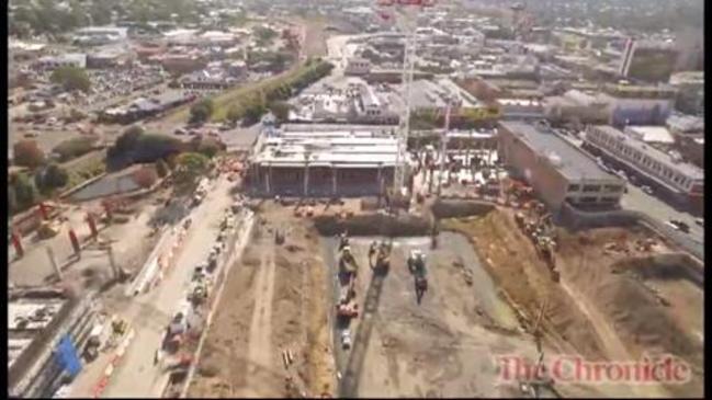 Drone footage of QIC, Grand Central and Gardentown