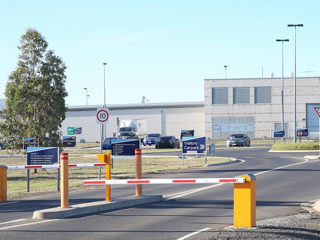 The Melbourne Metropolitan Remand Centre in Ravenhall , is in lock down as a prisoner has climbed a light pole inside the grounds and refuses to come down.Picture:Ian Currie