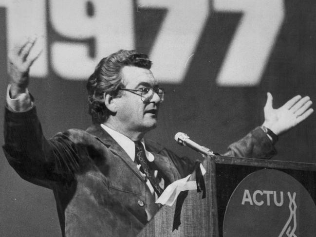 ACTU president Bob Hawke in 1977.