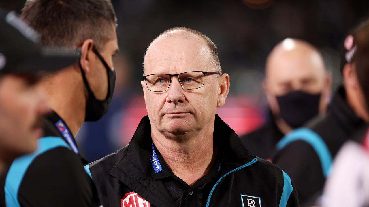 Ken Hinkley has been put under pressure. Photo by James Elsby/AFL Photos via Getty Images