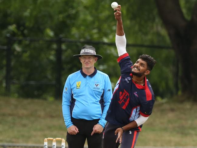 Premier: Dandenong spin bowler Gehan Seneviratne. Picture: Stuart Milligan