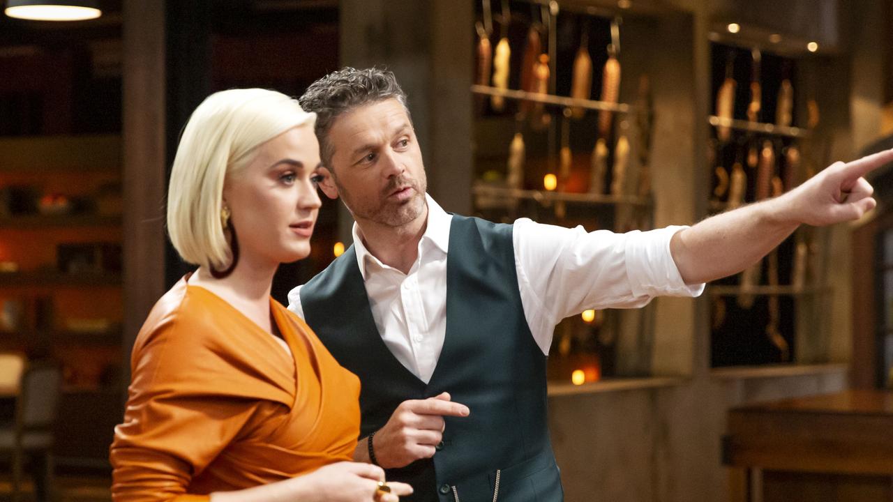 Katy Perry on the set of MasterChef. Picture: Network Ten