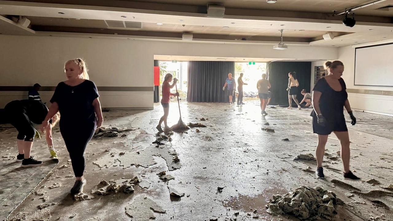 The clean-up is underway at Hervey Bay RSL.