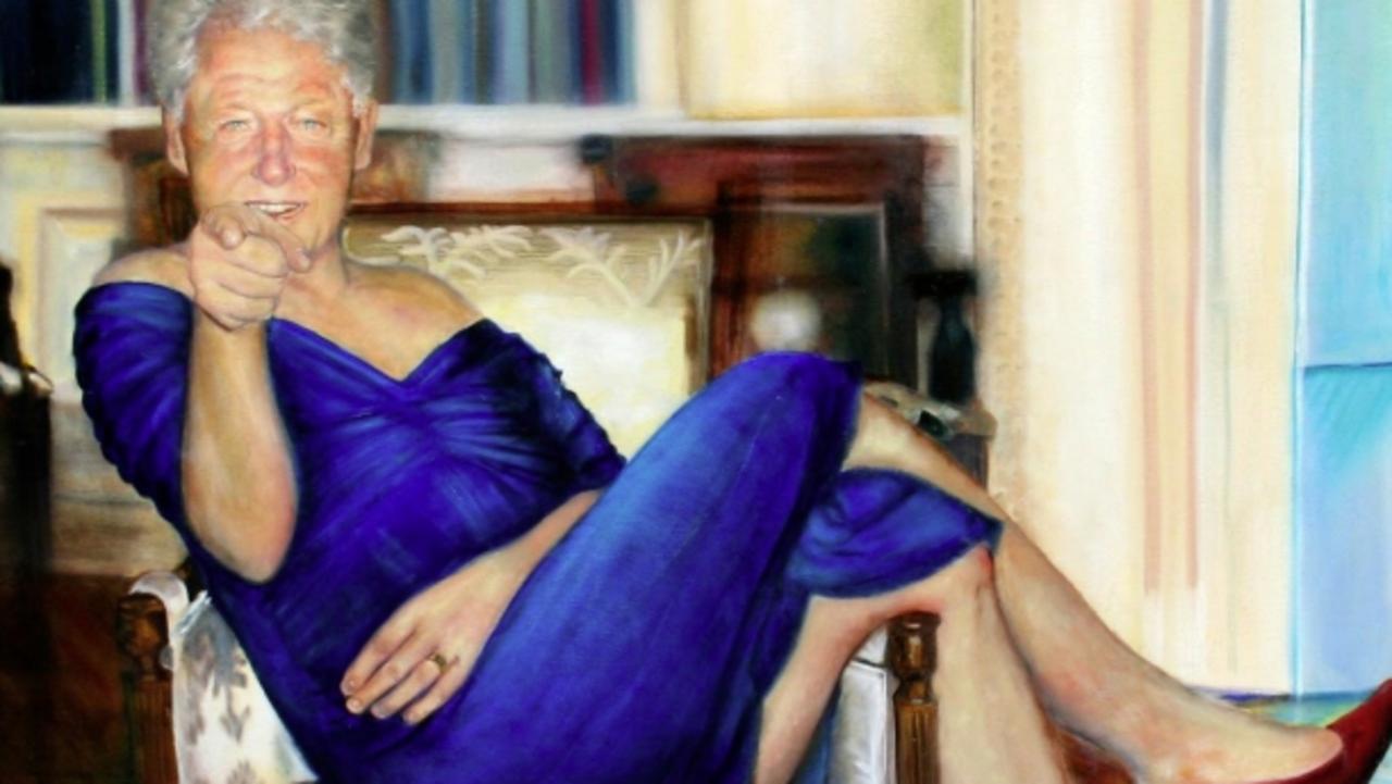 Clinton in 2025 blue dress pic