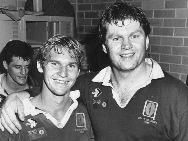 Origin teammates and great mates Allan Langer and Paul Vautin.