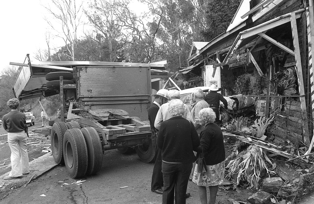 The aftermath of the crash on the Toowoomba Range. Picture: Bruce Mackenzie