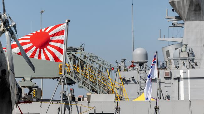 Japanese frigate, the JS Yahagi, has pulled into Darwin Harbour as part of its Indo-Pacific voyage. Picture: Pema Tamang Pakhrin