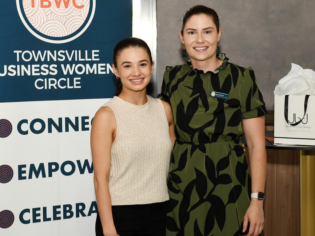 Ashley De-Campo and Rhi Heyboer at the Townsville Business Women's Circle's function. Picture: Shae Beplate.