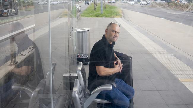 In the middle of a widespread bus strike, Joseph Pellizzeri waited for a T80 bus to take him to Liverpool where he will then go to the airport to fly out of Sydney.