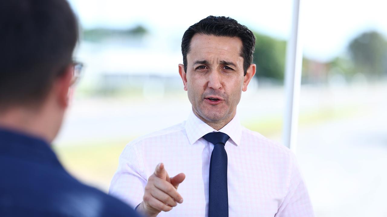 Queensland Opposition Leader David Crisafulli speaks to the media in Cairns recently. Picture: Brendan Radke