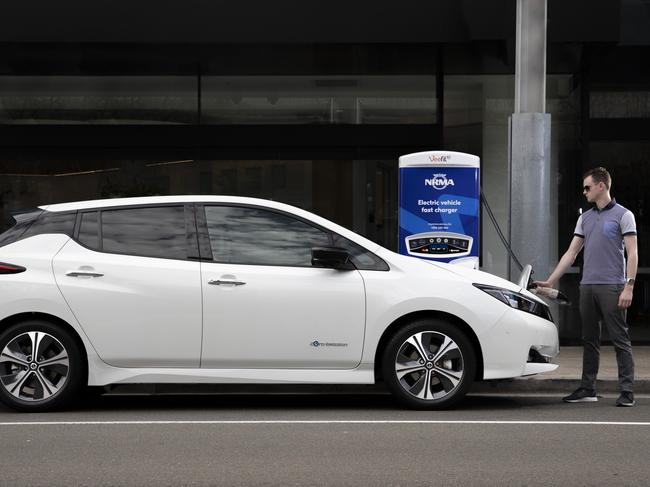 A charging station for an electric vehicle.