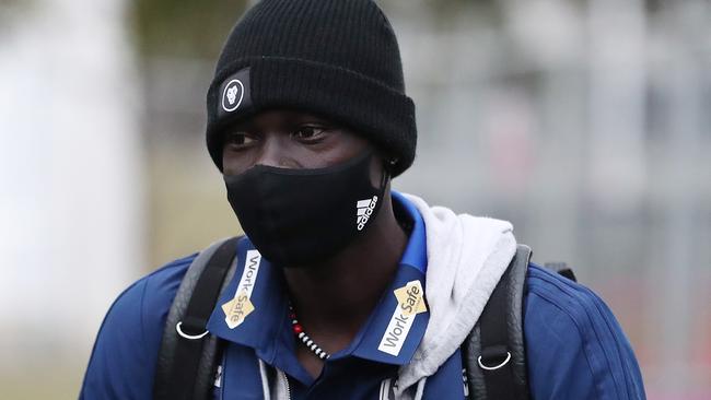 Melbourne Victory’s Kenny Athiu stays protected. Picture: Getty Images