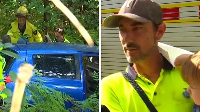 The woman’s husband and girl’s father, Luke Graham, told 7NEWS he was relieved his wife and daughter were not more seriously injured. Photos: 7NEWS