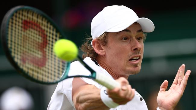 Among The Championships’ contenders, for now, Alex De Minaur’s an invisible man. Picture: Henry Nicholls/AFP