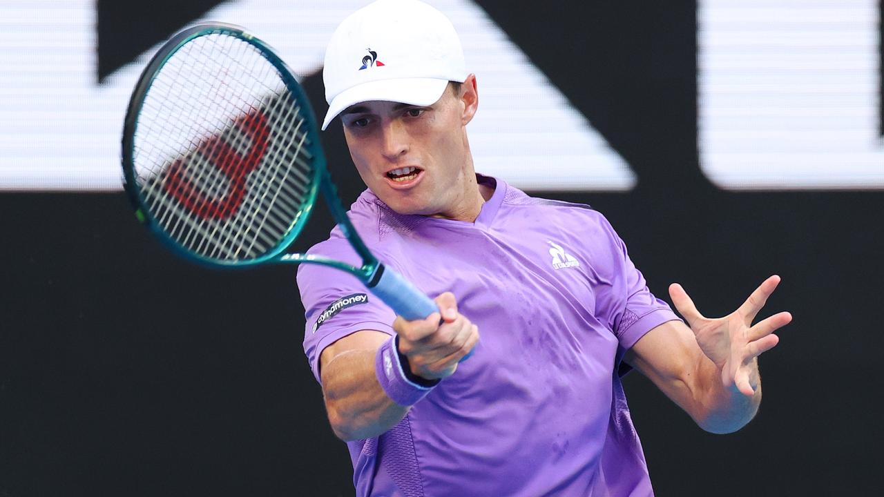 Chris O’Connell has been knocked out of the Australian Open in the second round by US 16th seed Ben Shelton. Picture: Kelly Defina / Getty Images