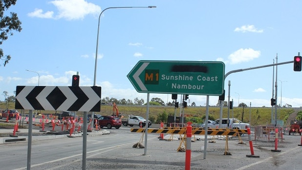 Roadworks on Depot Rd, Deagon at the turn off to the M1 to the Sunshine Coast. Picture: Michelle Smith