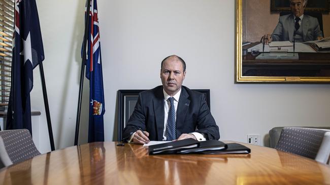 Treasurer Josh Frydenberg in his office ahead of next week’s budget. Picture: NCA NewsWire / Gary Ramage