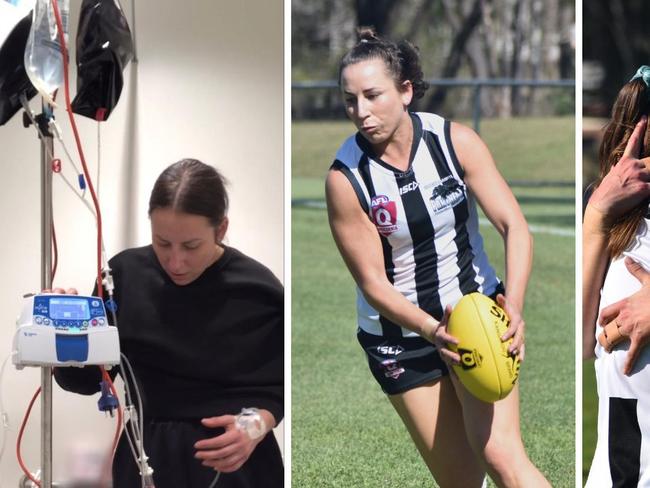 Hayley Richmond overcame a battle with cancer last year to win the AFL Capricornia women's premiership with the Rockhampton Panthers in 2024.