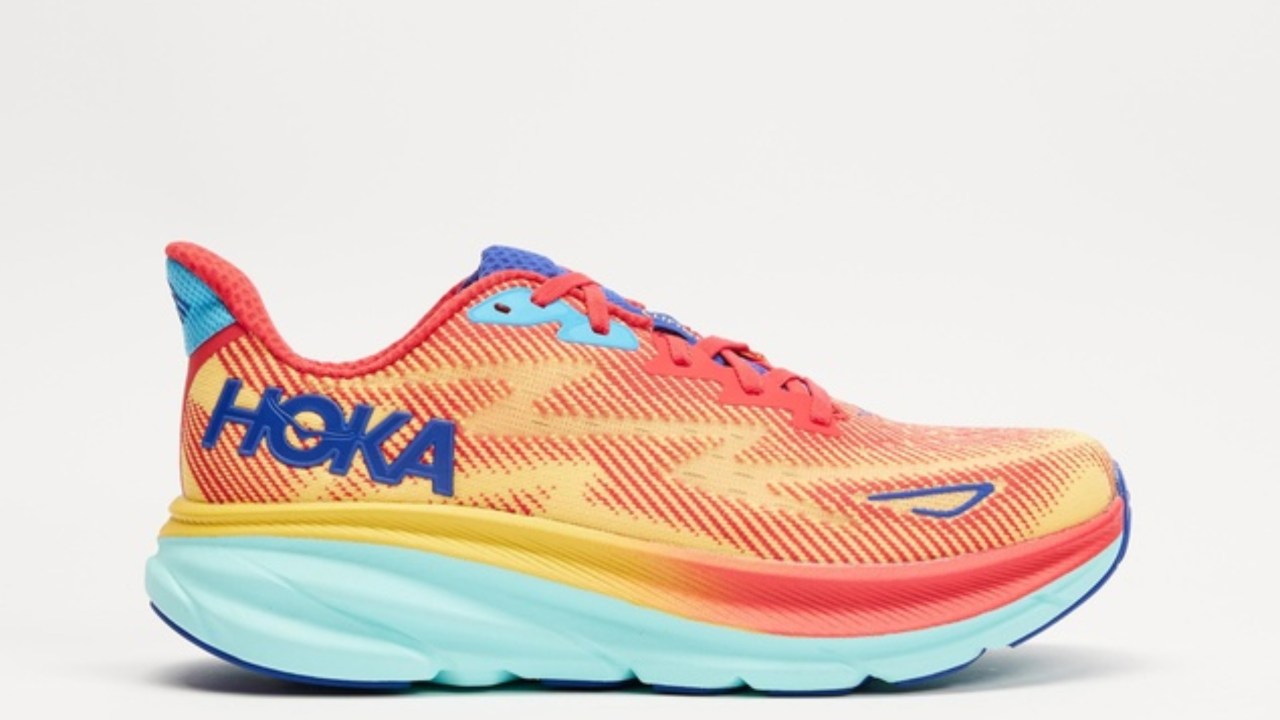 The HOKA's Clifton 9's lush support makes them some of the best running shoes for women. Image: THE ICONIC