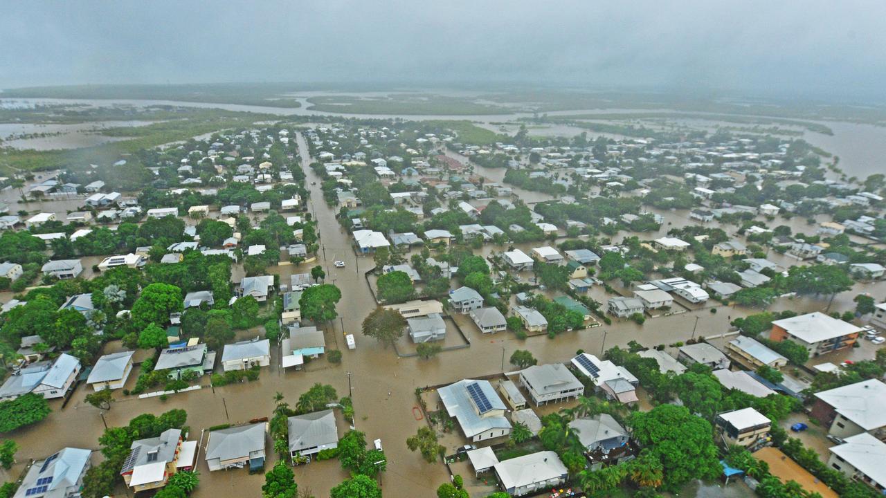 Townsville floods. Aerial damage of Railway Estate from a helicopter. Picture: Zak Simmonds