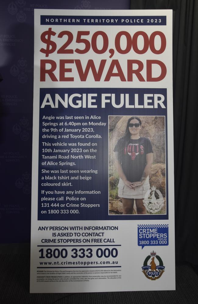 Acting Commander Peter Kennon has confirmed a $250,000 reward is being offered for information in relation to the disappearance of Angie Fuller.