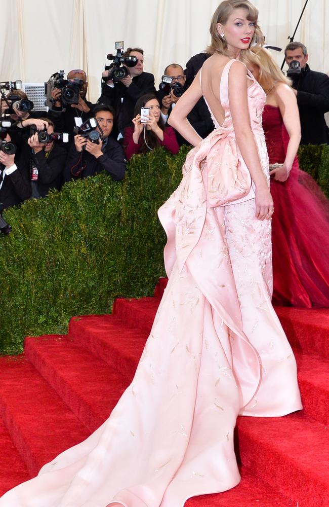 Taylor Swift at the Met Gala in 2014. Picture: Andrew H. Walker