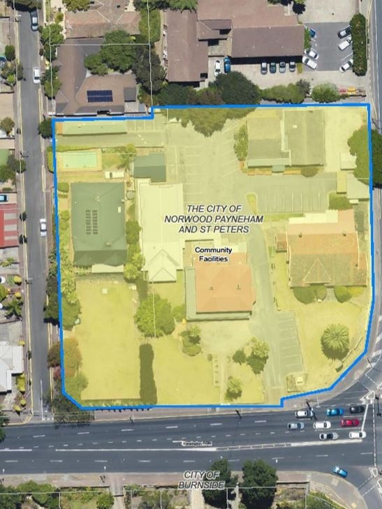 The area where the code amendment has been approved for Portrush Rd, allowing buildings up to five storeys across part of the site.