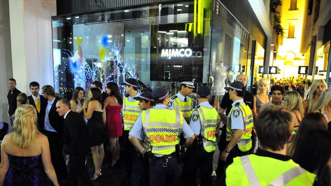 Police outside Ivy on George Street, Sydney.