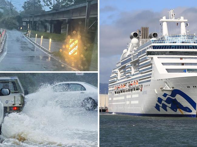 Cruise ship stranded off Caloundra amid wild SEQ weather