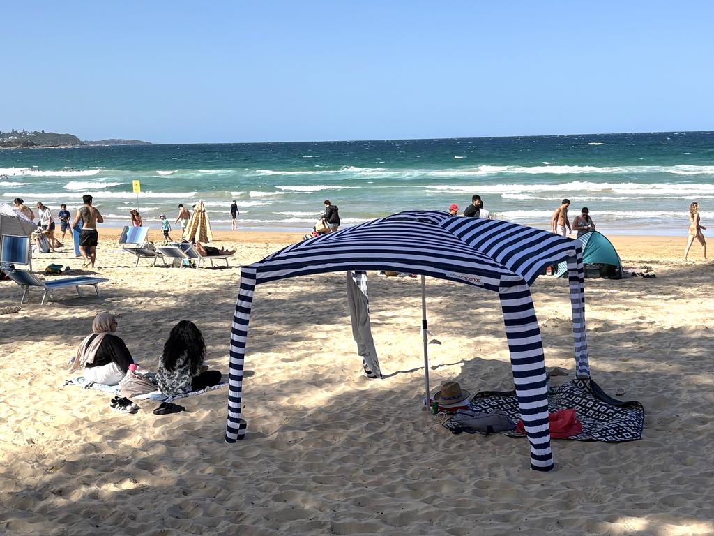 People are setting up beach cabanas but then not sitting under them. Picture: Supplied