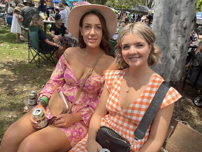 Sophia Cook and Abbey Clayton at the Torbanlea Picnic Races.