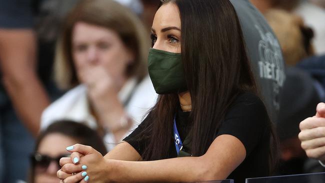 Passari watching Kyrgios play at the Australian Open. Picture: Michael Klein