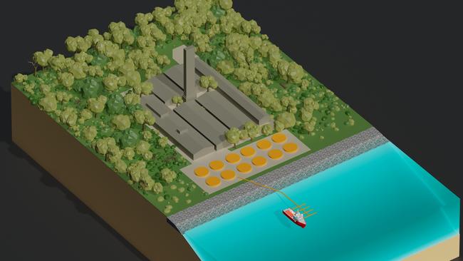 Artist's impression of SunCable's proposed cable manufacturing facility at Bell Bay. Picture: Supplied