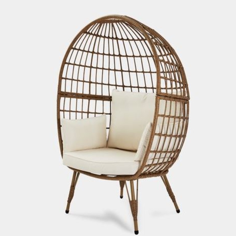 The cult Kmart egg chair is back, this time in brown and cream.