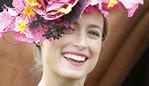 2015 Melbourne Cup Day at Flemington Racecourse. Myer Fashion in the Field. Winner of Melbourne Cup fashion in the Field Emily Hunter in a dress made by her mother. Picture: David Caird.