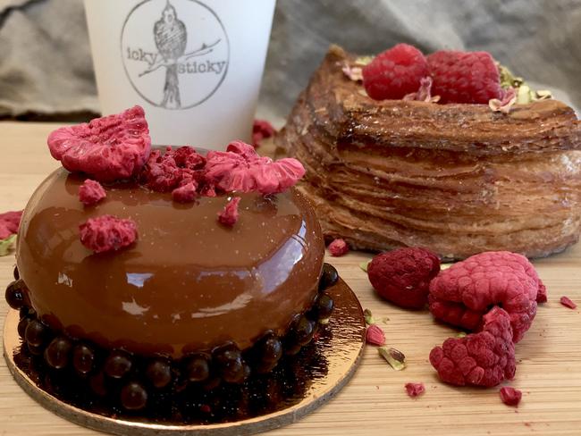 The Icky Sticky Patisserie’s raspberry pastries. Picture: Jenifer Jagielski