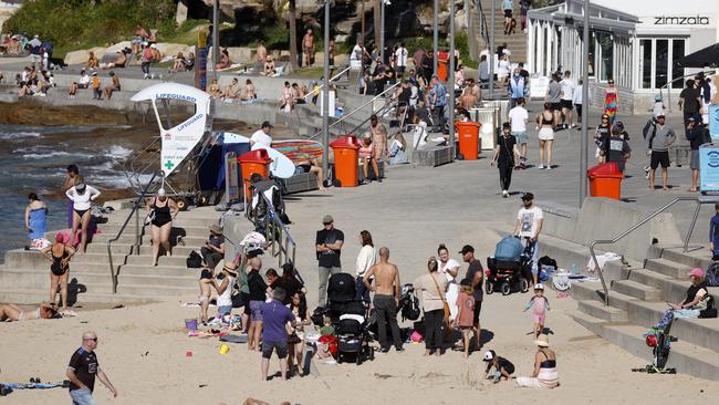 People out at South Cronulla Beach in NSW. Picture: Jonathan Ng