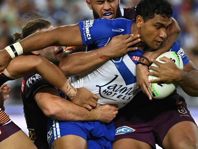 NRL 2022 RD02 Canterbury-Bankstown Bulldogs v Brisbane Broncos - Tevita Pangai Junior Picture NRL photos