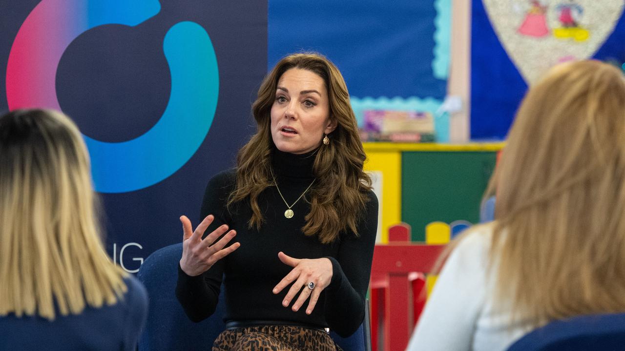Kate during her 24-hour tour of Britain to launch ‘5 big questions on the under-5s’. Picture: Dominic Lipinski-WPA Pool/Getty Images