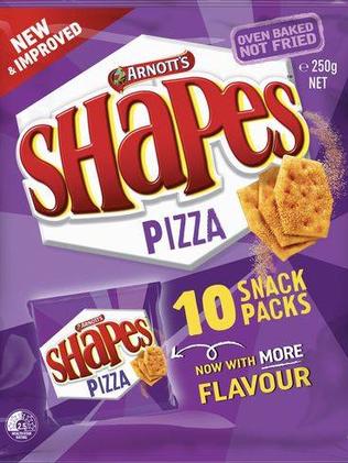 Pizza Shapes snack packs will be downsized to eight-packs.