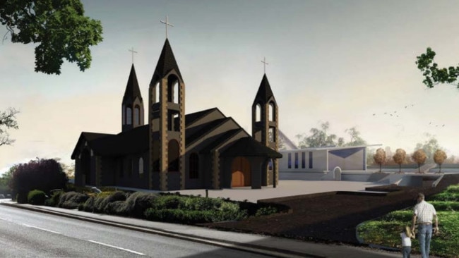 Artist impression of the proposed St Rafqa Maronite Church development in Austral. Picture: Planning documents