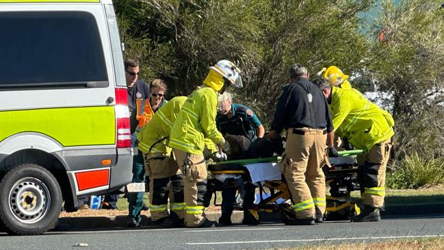 A male was trapped in his 4wd after it rolled near the Bunnings in Mackay's Richmond suburb on May 27. Picture: Heidi Petith